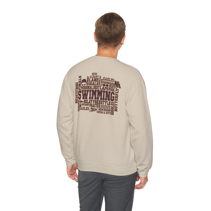 Adult Unisex Swim & Dive Classic Logo with Word Pool Back Graphic Sweatshirt