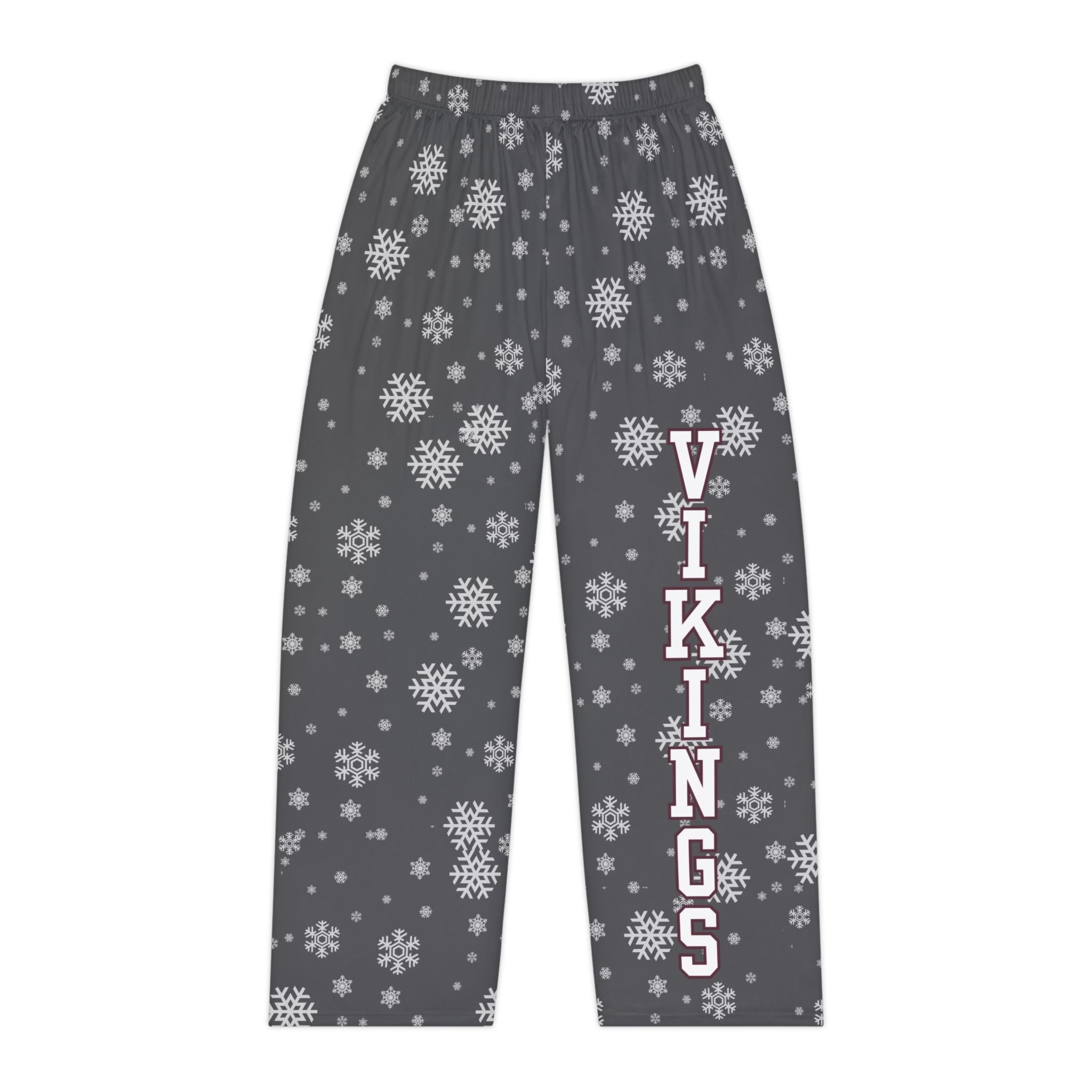 Women's Columbus Academy Vikings Spirited Snowflake Grey Printed Pajama Pants
