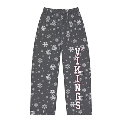 Women's Columbus Academy Vikings Spirited Snowflake Grey Printed Pajama Pants
