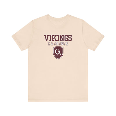 Adult Unisex Columbus Academy Vikings Lacrosse Graphic Short Sleeve Bella + Canvas Soft Tee