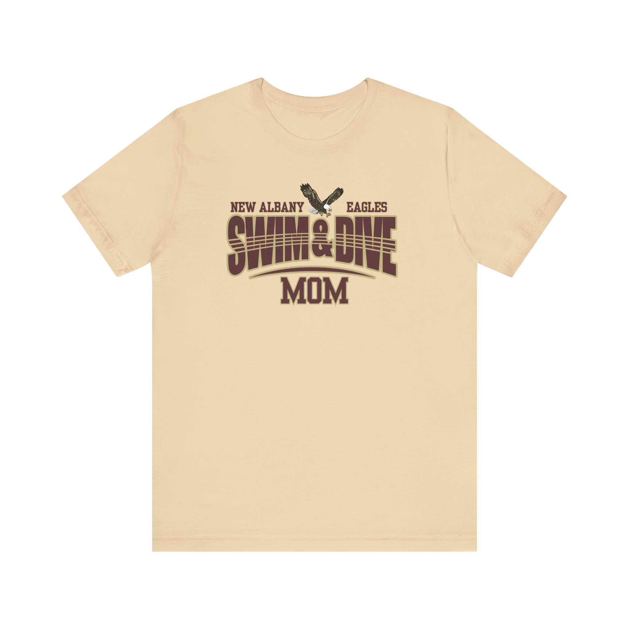 Women's Swim & Dive Dual Tone Eagles Effect Mom Graphic Short Sleeve Soft Tee