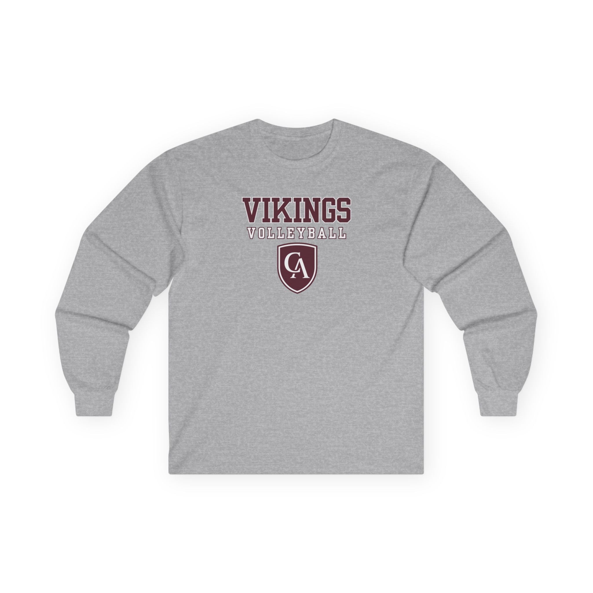 Adult Unisex Columbus Academy Vikings Volleyball Graphic Gildan Long Sleeve Tee