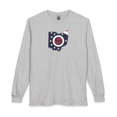 Adult Unisex Stingers Softball State Logo Graphic Long Sleeve Gildan Tee