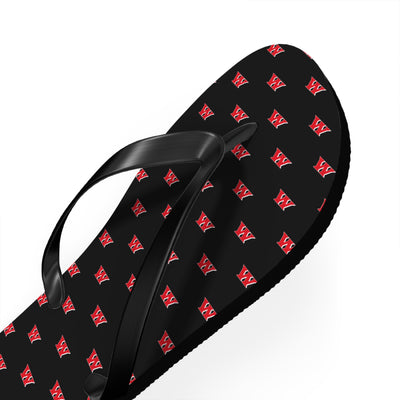 Weir Allover Red W Logo Print Flip Flops