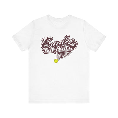 Adult Unisex Sporty Script Softball Eagles Graphic Short Sleeve Soft Tee