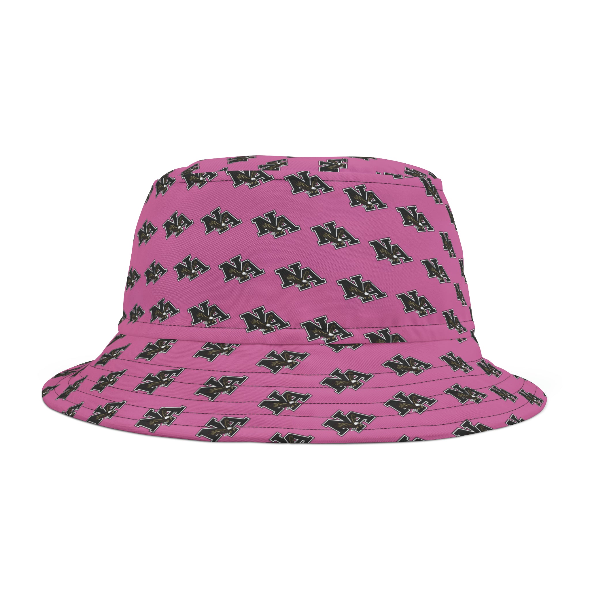 Adult Unisex Classic Logo Allover Print Pink Bucket Hat - New Albany Eagles