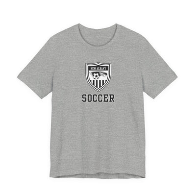 Adult Unisex New Albany Youth Soccer League Crest Graphic Short Sleeve Bella + Canvas Soft Tee