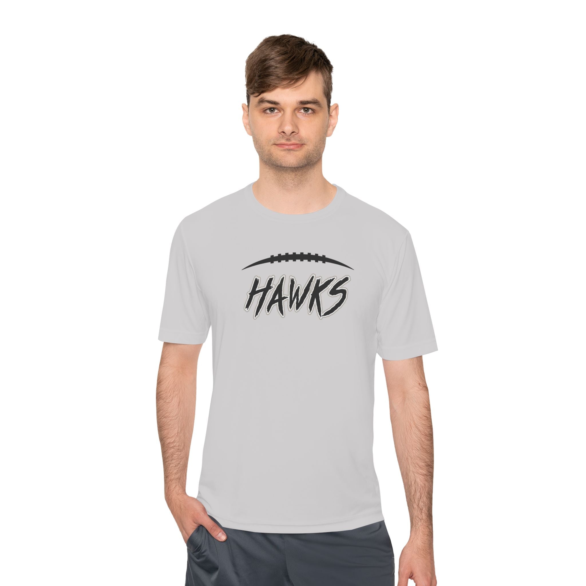 Adult Unisex Westerville Central Fighting Football Hawks Graphic Sport-Tek Competitor Performance Tee