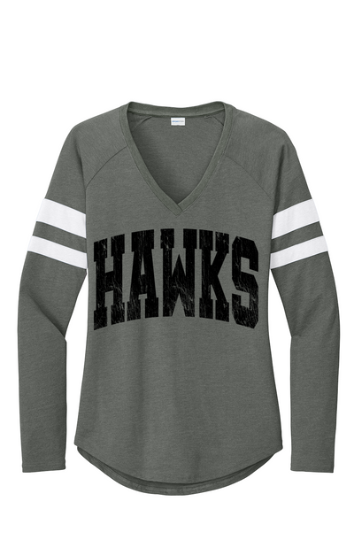 Women's Halftime Stripe V-Neck Tee