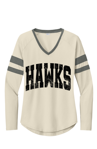 Women's Halftime Stripe V-Neck Tee