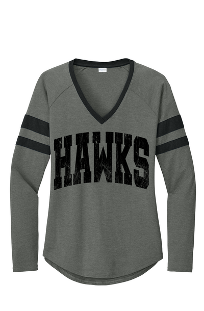 Women's Halftime Stripe V-Neck Tee