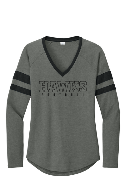 Women's Halftime Stripe V-Neck Tee