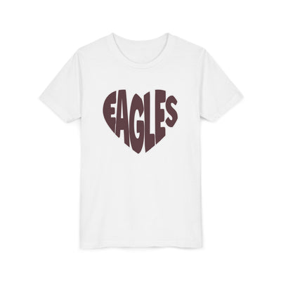 Youth Eagles Bubble Heart Graphic Short Sleeve Soft Tee