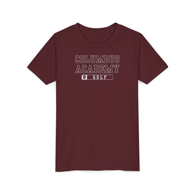 Youth Columbus Academy Golf Graphic Short Sleeve Bella + Canvas Soft Tee