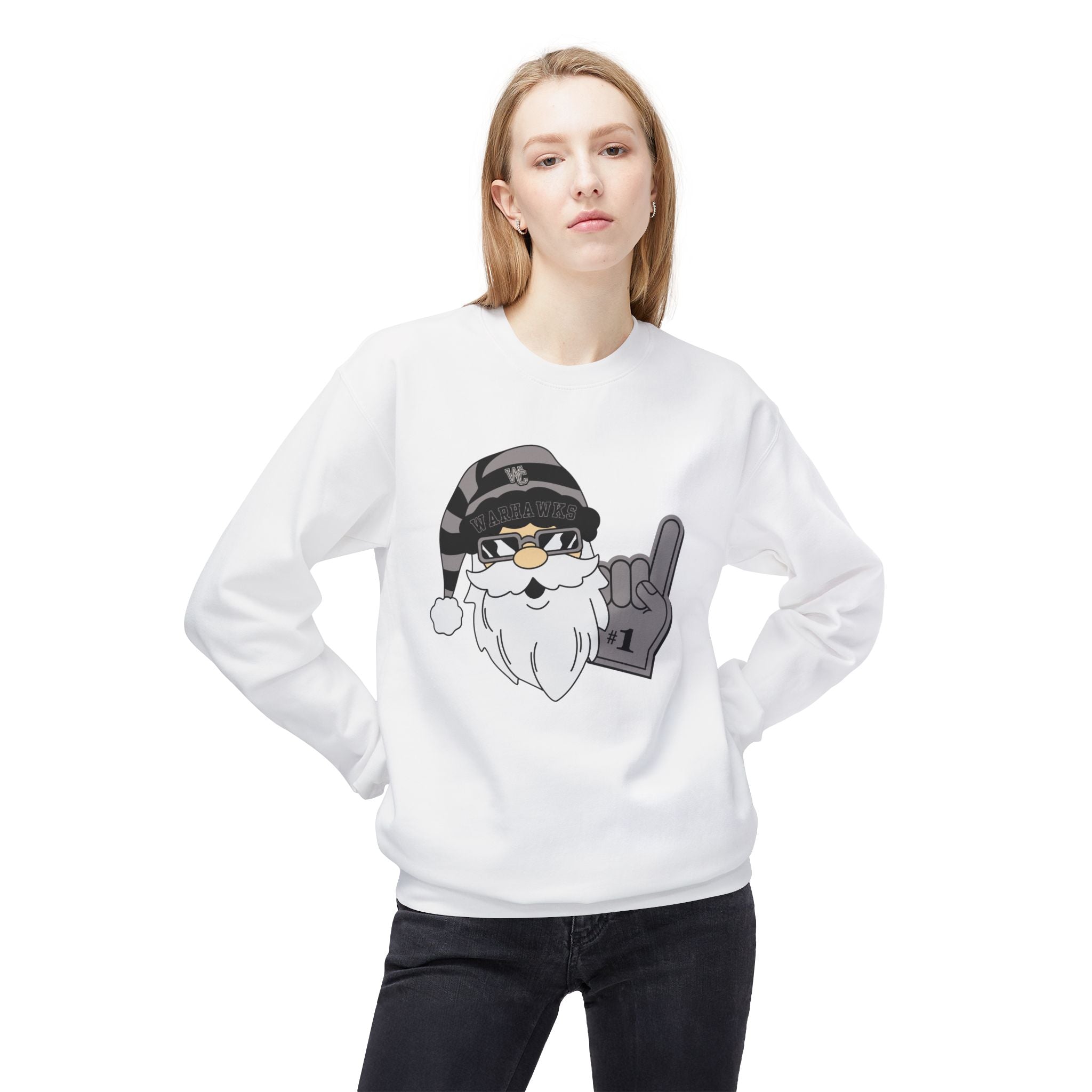 Adult Unisex Westerville Central Spirited Santa Graphic Soft Style Sweatshirt