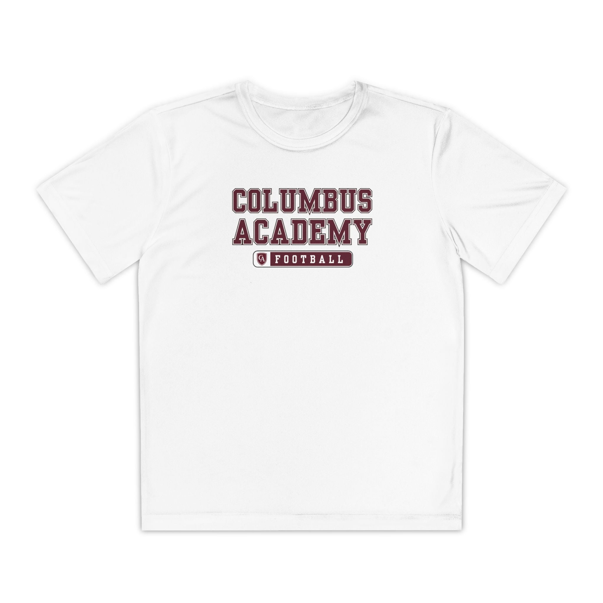 Youth Columbus Academy Football Graphic Sport-Tek Competitor Performance Tee