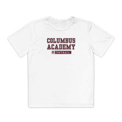 Youth Columbus Academy Football Graphic Sport-Tek Competitor Performance Tee