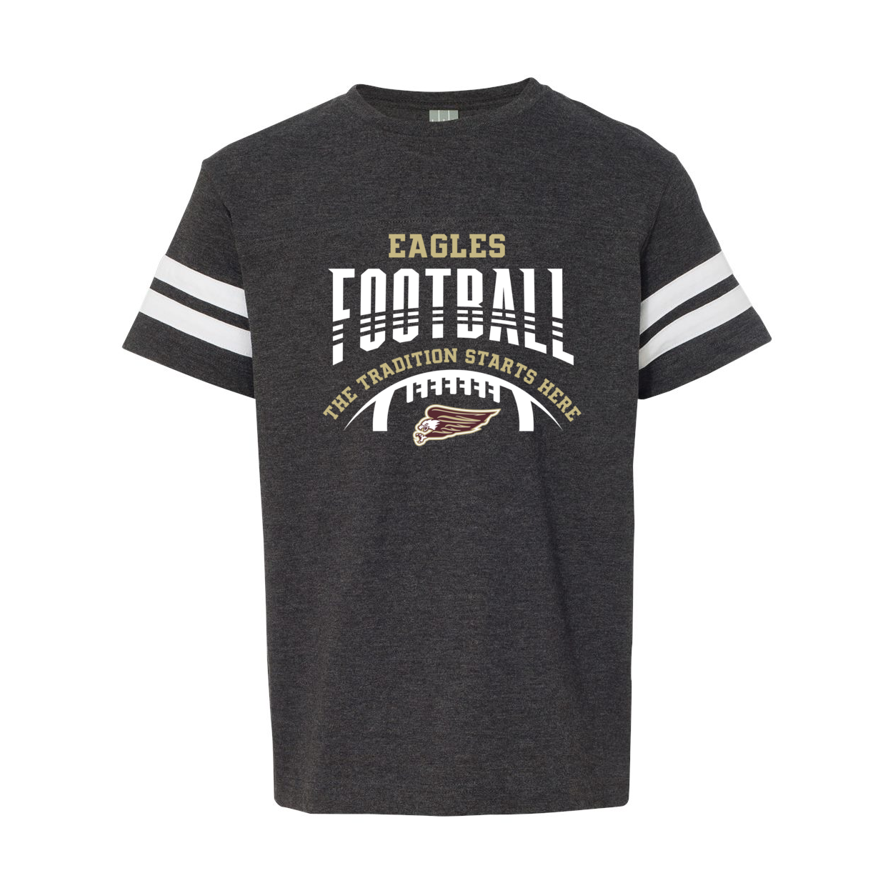 Youth Tackle Football Tradition Graphic Short Sleeve Football Ringer Tee