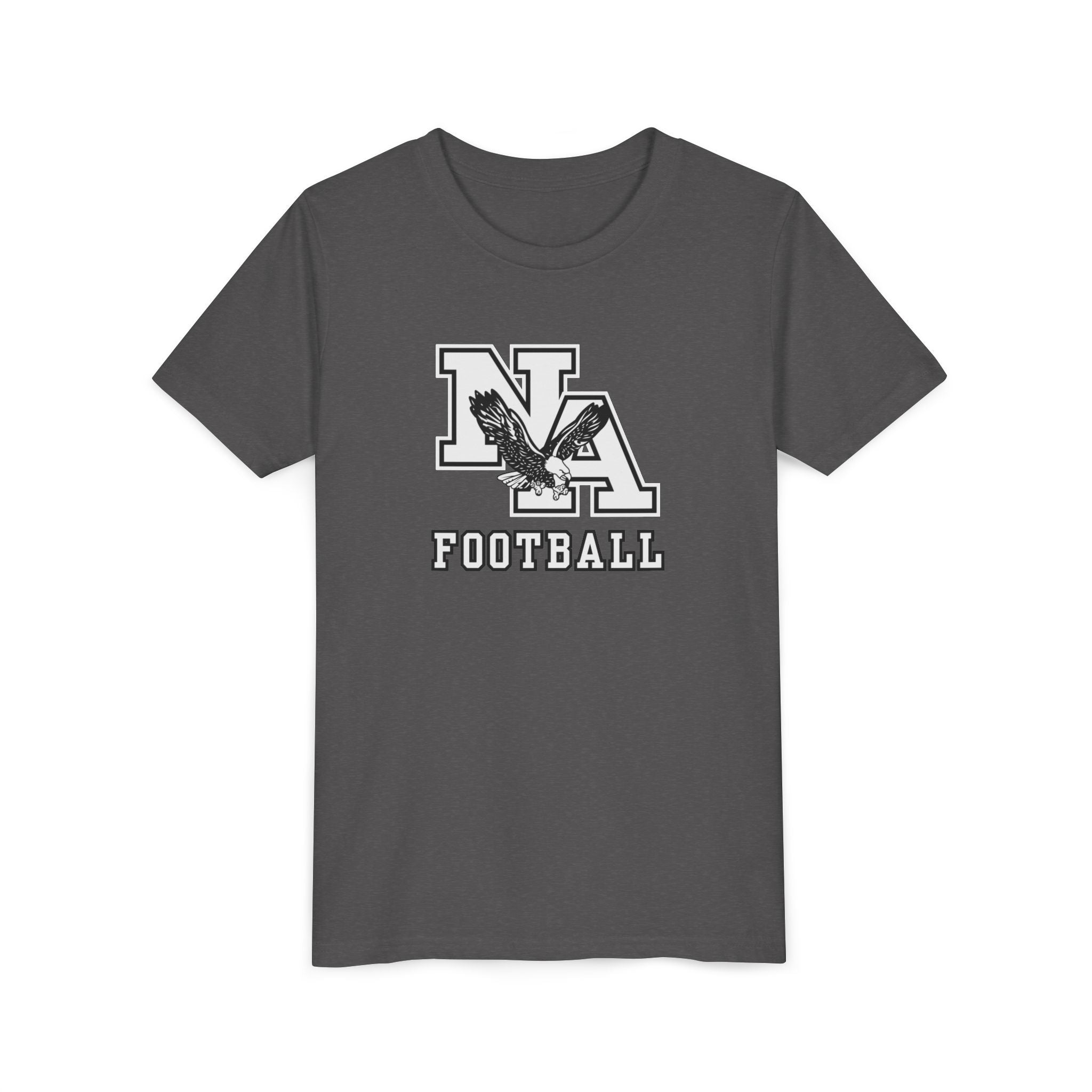 Youth Classic Logo White Football Graphic Short Sleeve Soft Tee