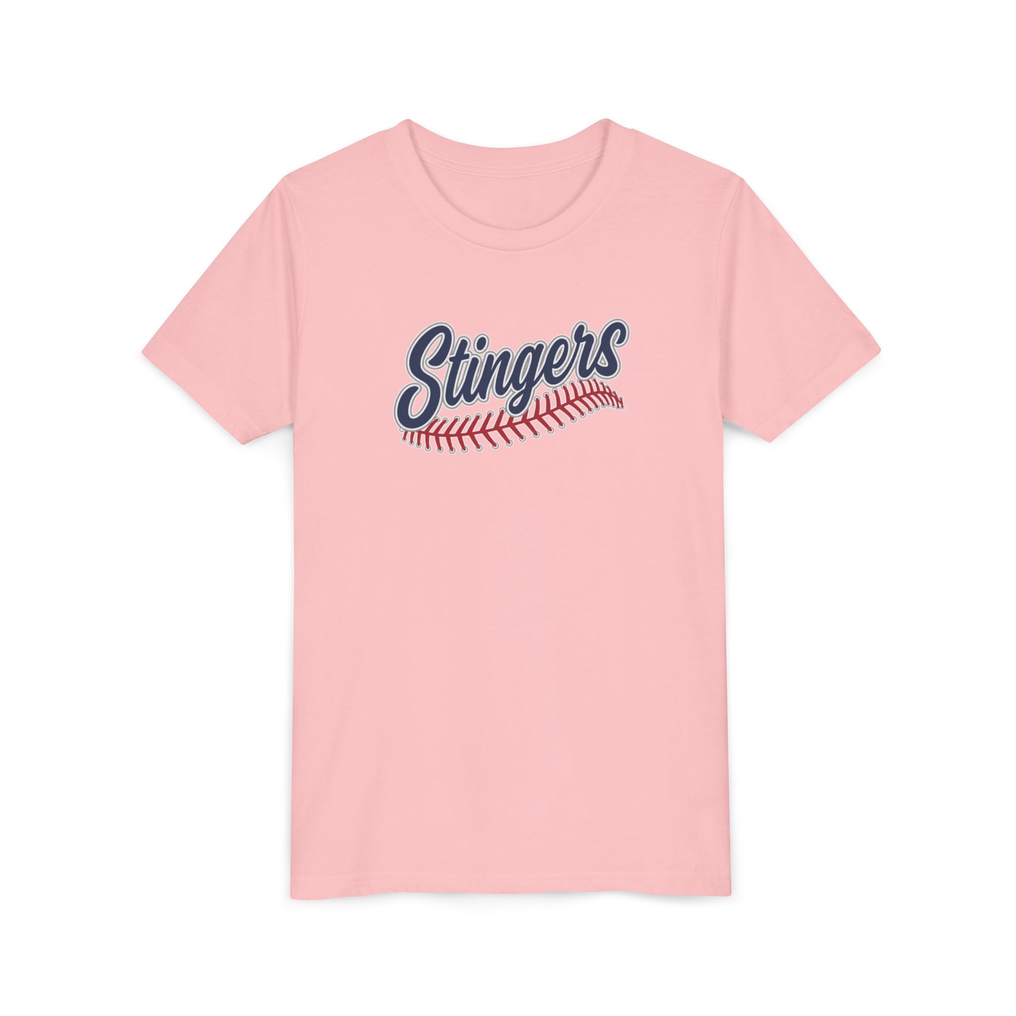 Youth Stingers Softball Stitches Graphic Short Sleeve Bella + Canvas Soft Tee