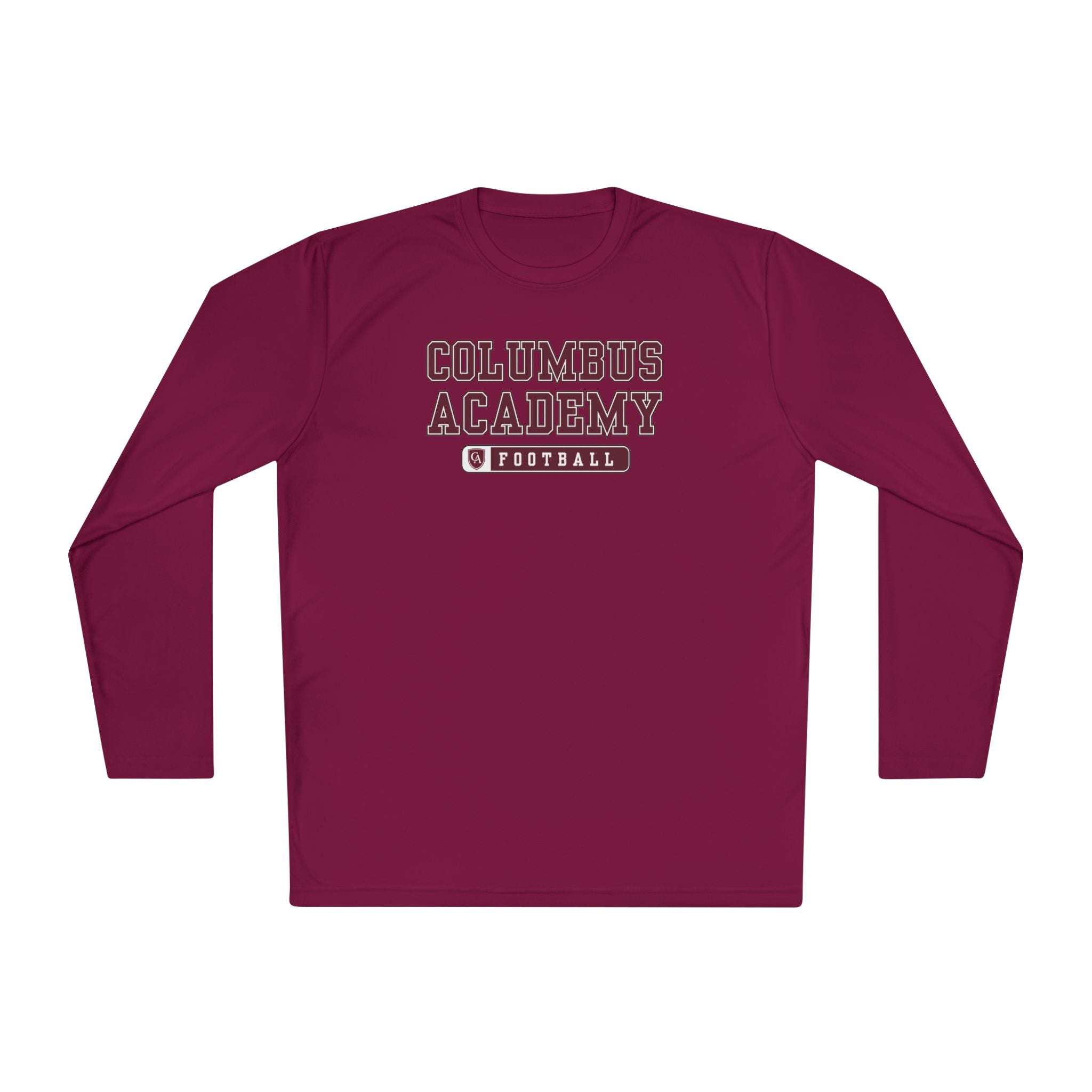 Adult Unisex Columbus Academy Football Graphic Sport-Tek Competitor Performance Long Sleeve Tee