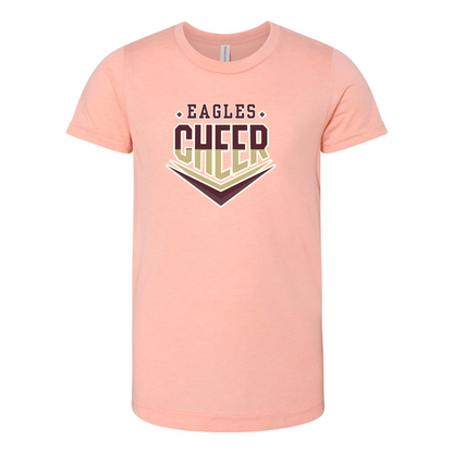 Youth Super Soft Eagles Maroon & Gold Cheer Short Sleeve Graphic Tee - New Albany Eagles