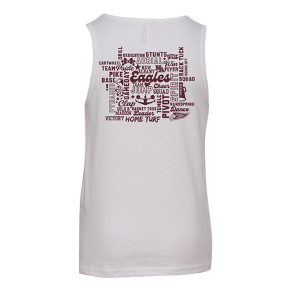 Youth Cheer Words with Back Graphic Tank - New Albany Eagles