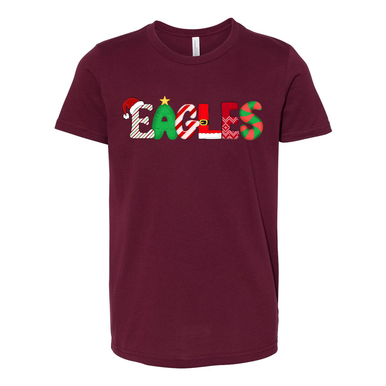 Youth Eagles Fun & Festive Holiday Graphic Short Sleeve Soft Tee