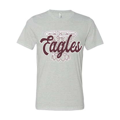 Adult Unisex Super Soft Vintage Eagles Hoops Basketball Short Sleeve Graphic Tee