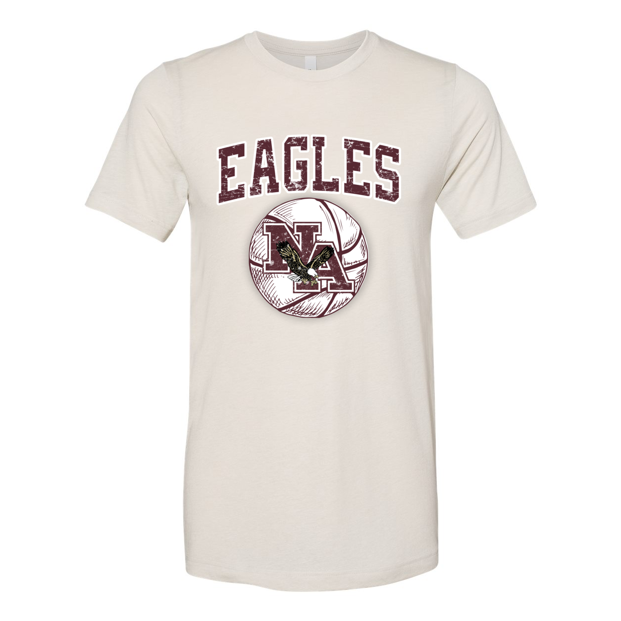 Adult Unisex Super Soft Vintage Eagles Basketball Short Sleeve Graphic Tee