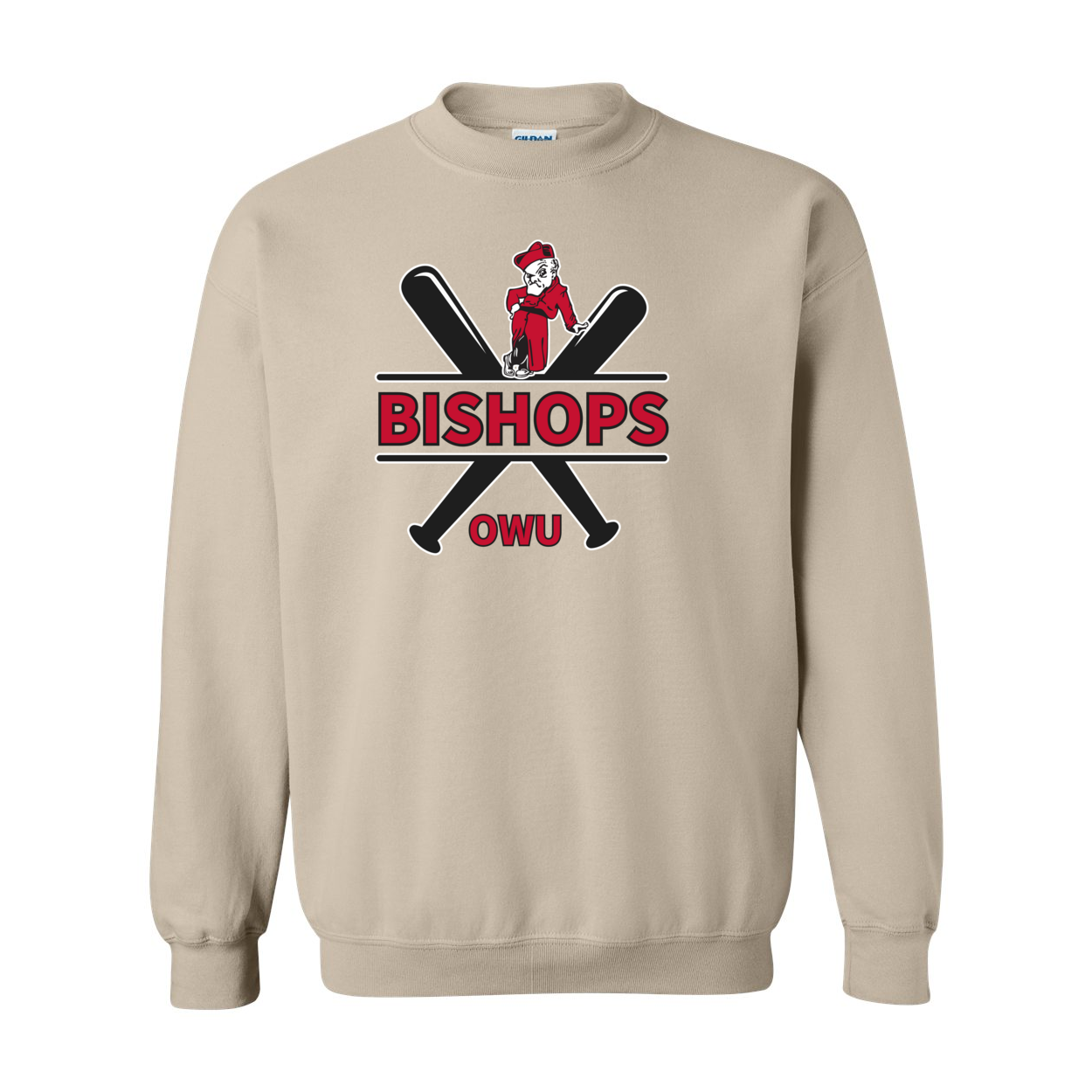 Adult Unisex Bishops Baseball Crossbat Graphic Sweatshirt - Ohio Wesleyan University