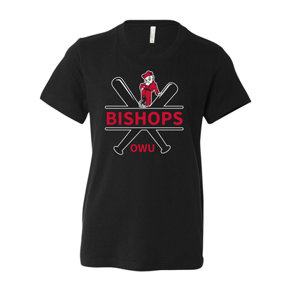 Youth Bishops Baseball Crossbat Graphic Short Sleeve Soft Tee - Ohio Wesleyan University