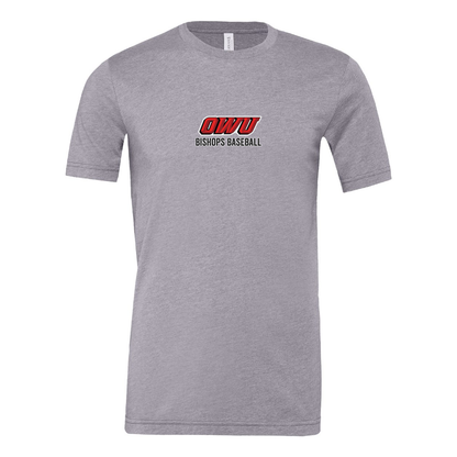 Adult Unisex Classic OWU Bishops Baseball Graphic Short Sleeve Soft Tee - Ohio Wesleyan University