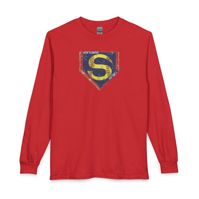 Adult Unisex Stingers Softball Distressed Logo Graphic Long Sleeve Gildan Tee