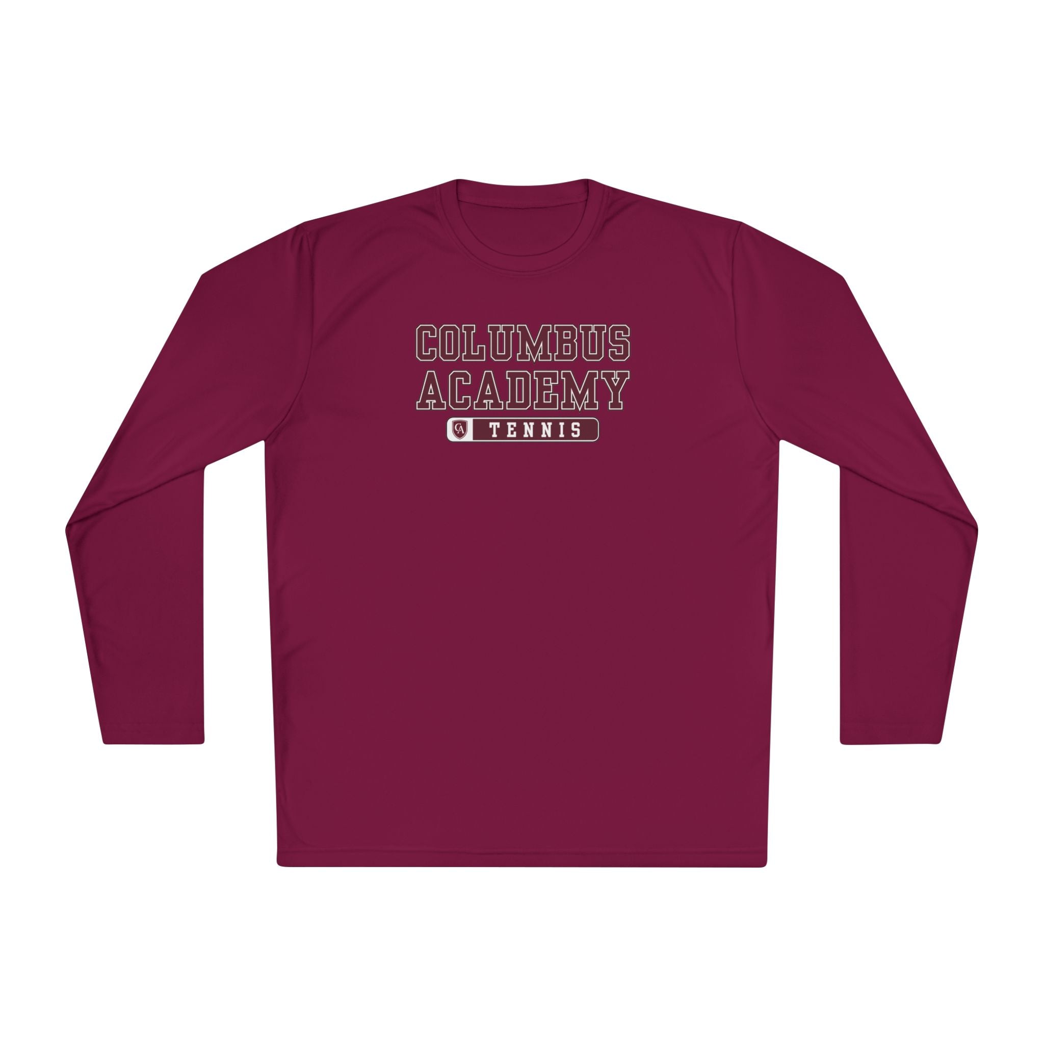 Adult Unisex Columbus Academy Tennis Graphic Sport-Tek Competitor Performance Long Sleeve Tee