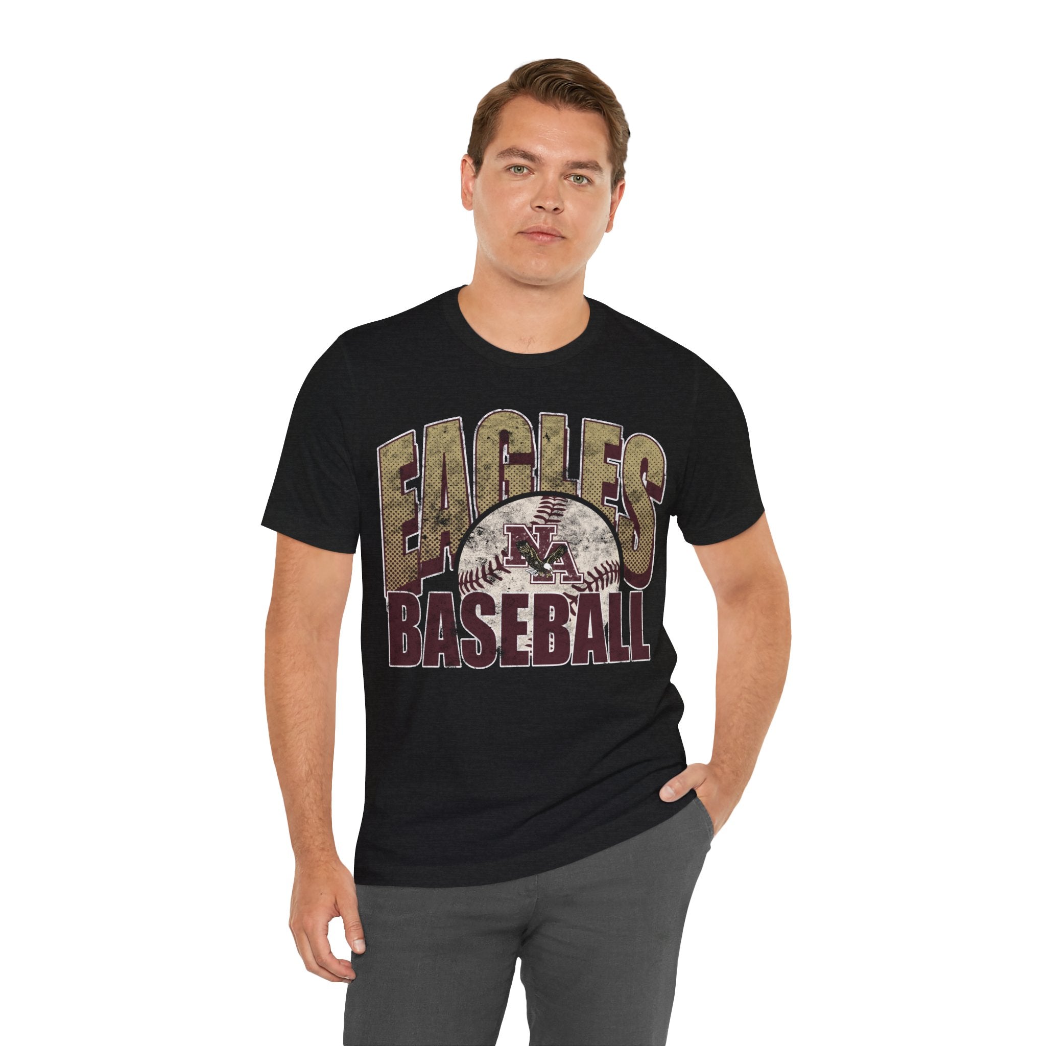 Adult Unisex New Albany Eagles Distressed Dugout Graphic Short Sleeve Soft Tee