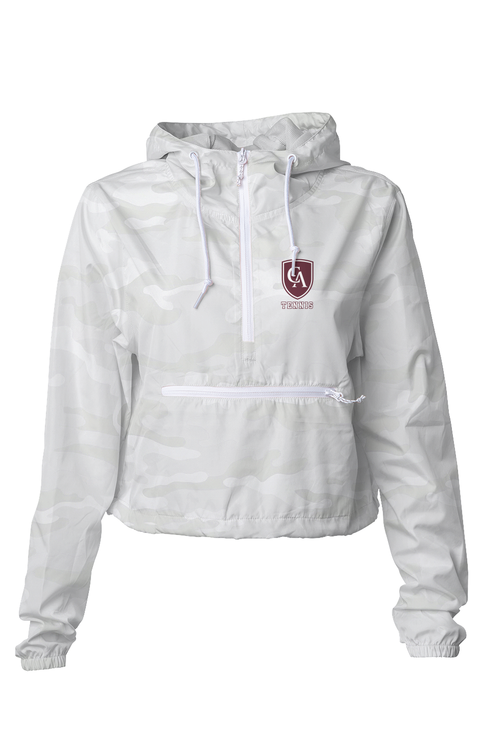White Camo Crop Windbreaker Tennis