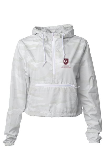 White Camo Crop Windbreaker Athletic Performance