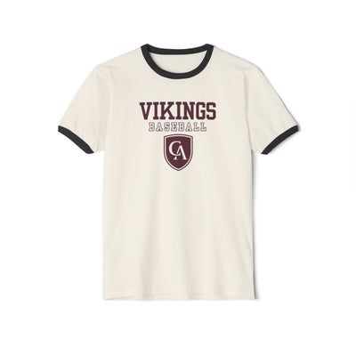 Adult Unisex Columbus Academy Vikings Baseball Graphic Short Sleeve Ringer Tee