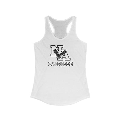 Women's Classic White Logo Lacrosse Graphic Racerback Tank