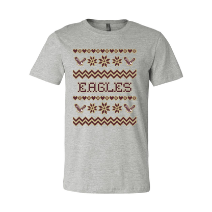 Adult Unisex Eagles Ugly Holiday Sweater Graphic Short Sleeve Soft Tee