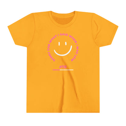 Youth Pink Smile When I Was Low T1D Short Sleeve Graphic Tee