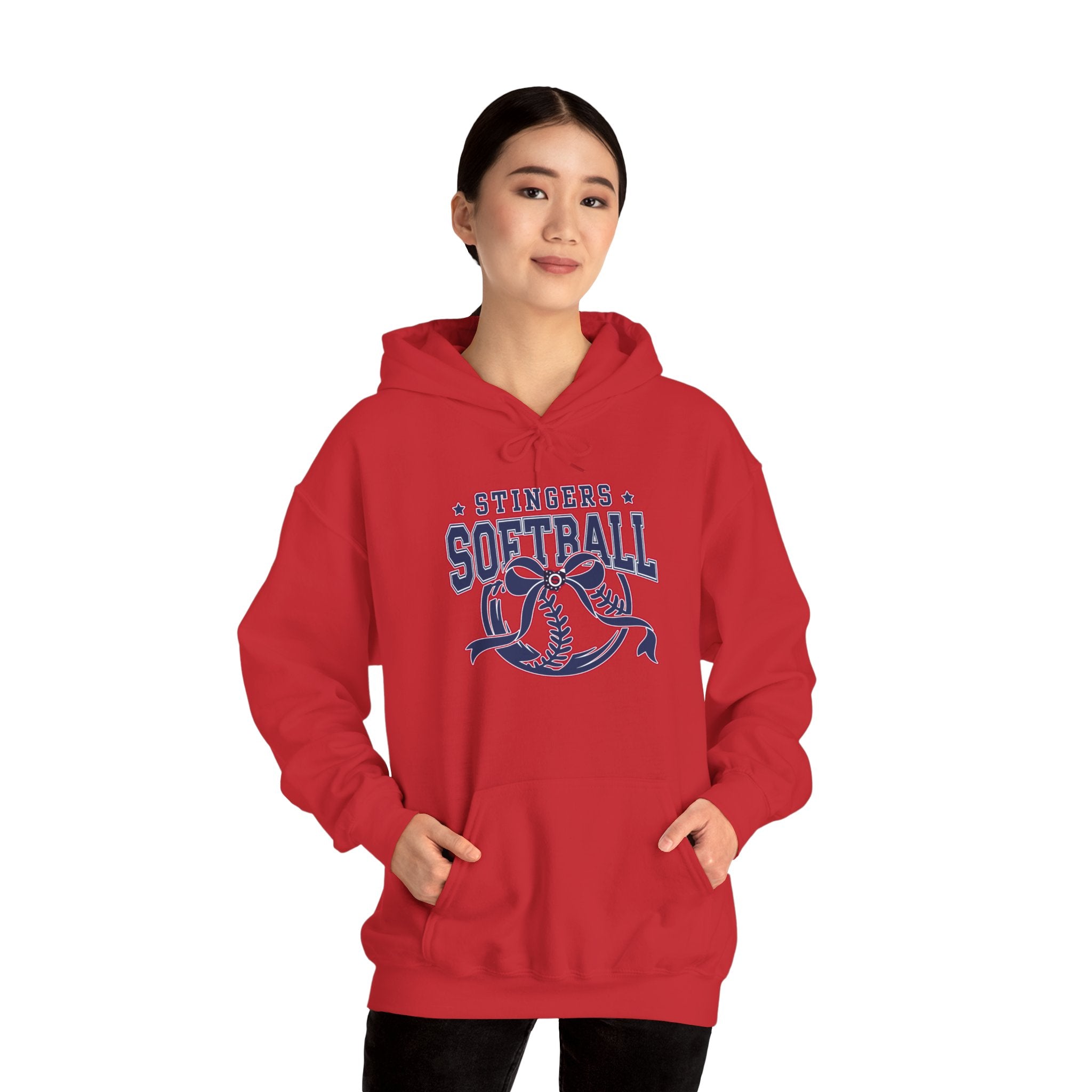 Adult Unisex Stingers Softball Spirit Bow Graphic Hoodie