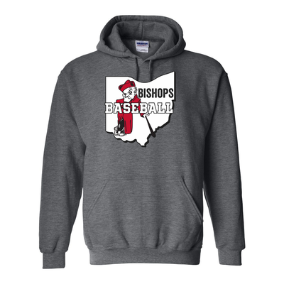 Adult Unisex Ohio Battling Bishops Baseball Graphic Hoodie - Ohio Wesleyan University