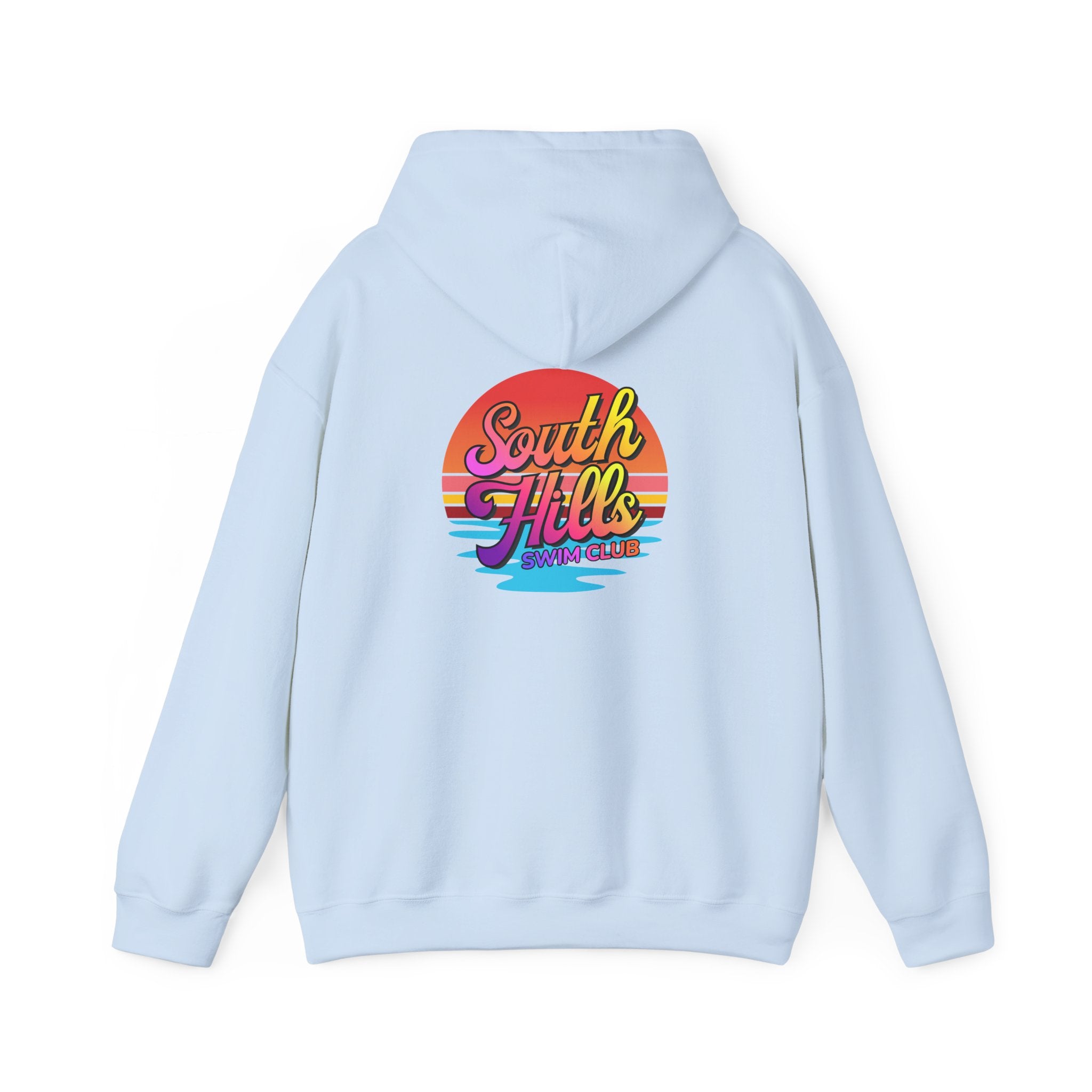 Adult Unisex South Hills Swim Club Sunset Script Graphic Hoodie
