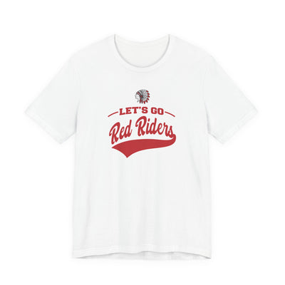 Adult Unisex Let's Go Red Riders Graphic Short Sleeve Bella + Canvas Soft Tee