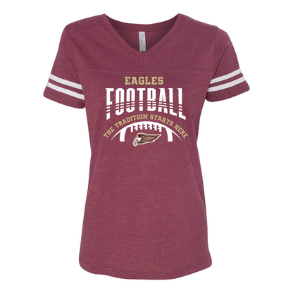 Women's Tackle Football Tradition Graphic Short Sleeve Football Ringer Tee