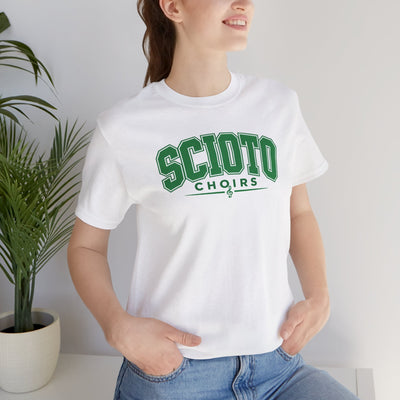 Adult Unisex Dublin Scioto Choirs Varsity Block Letter Graphic Short Sleeve Soft Tee