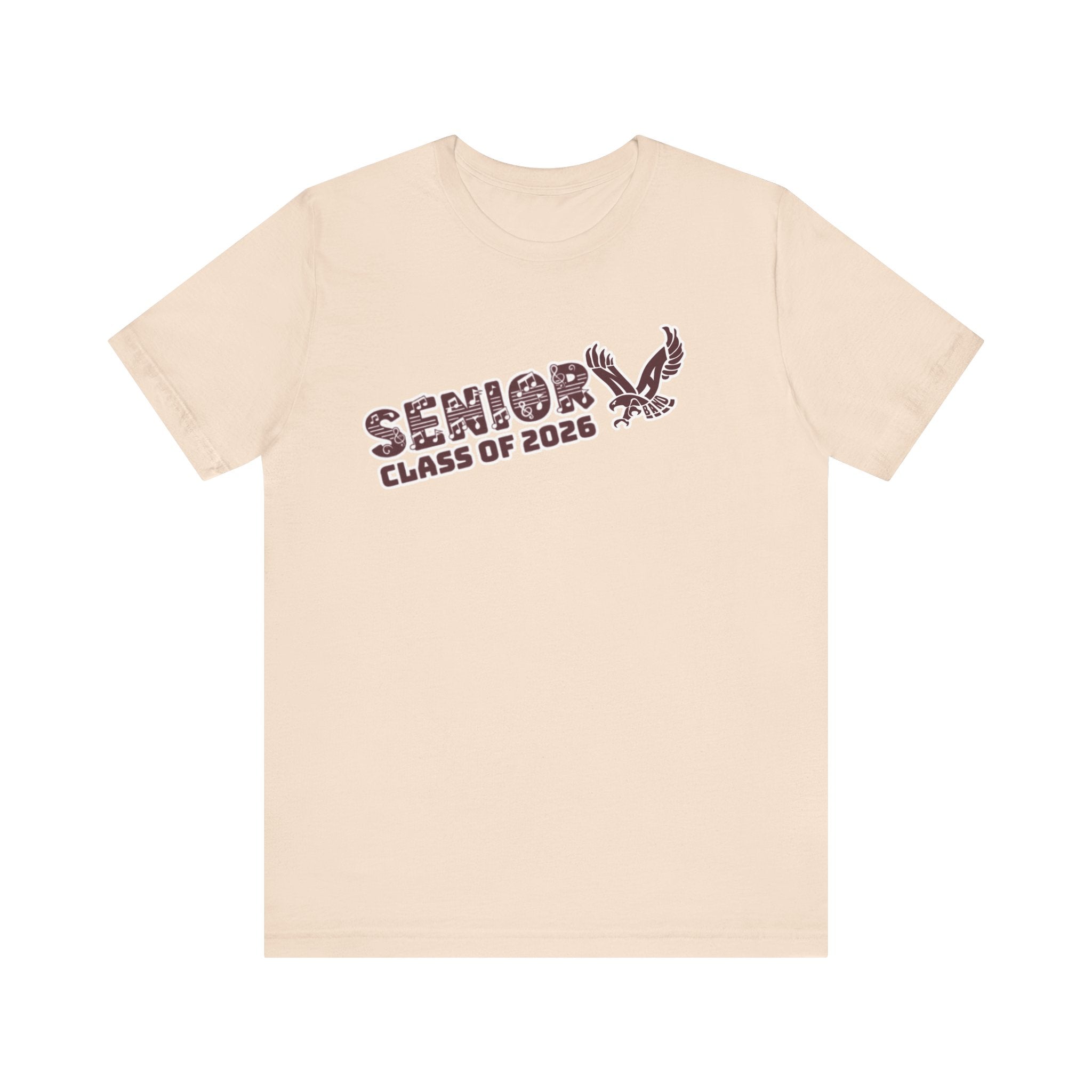 Adult Unisex Class of 2026 Band Eagle Senior Graphic Short Sleeve Soft Tee