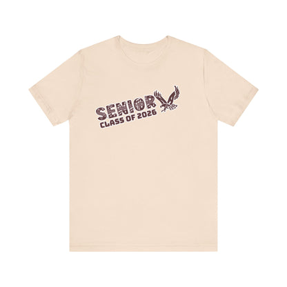 Adult Unisex Class of 2026 Band Eagle Senior Graphic Short Sleeve Soft Tee